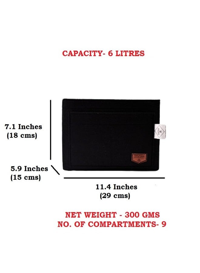 SYUTAM Women Felt Purse Organizer Insert for Ladies Handbag, Tote, Hobo Bag Storage & Purse Divider, Multiple Storage Compartment - Black (11.4x5.9x7.1) inch (Large) - Image 2